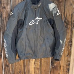Alpinestars Leather,black With White Lettering Size 48 