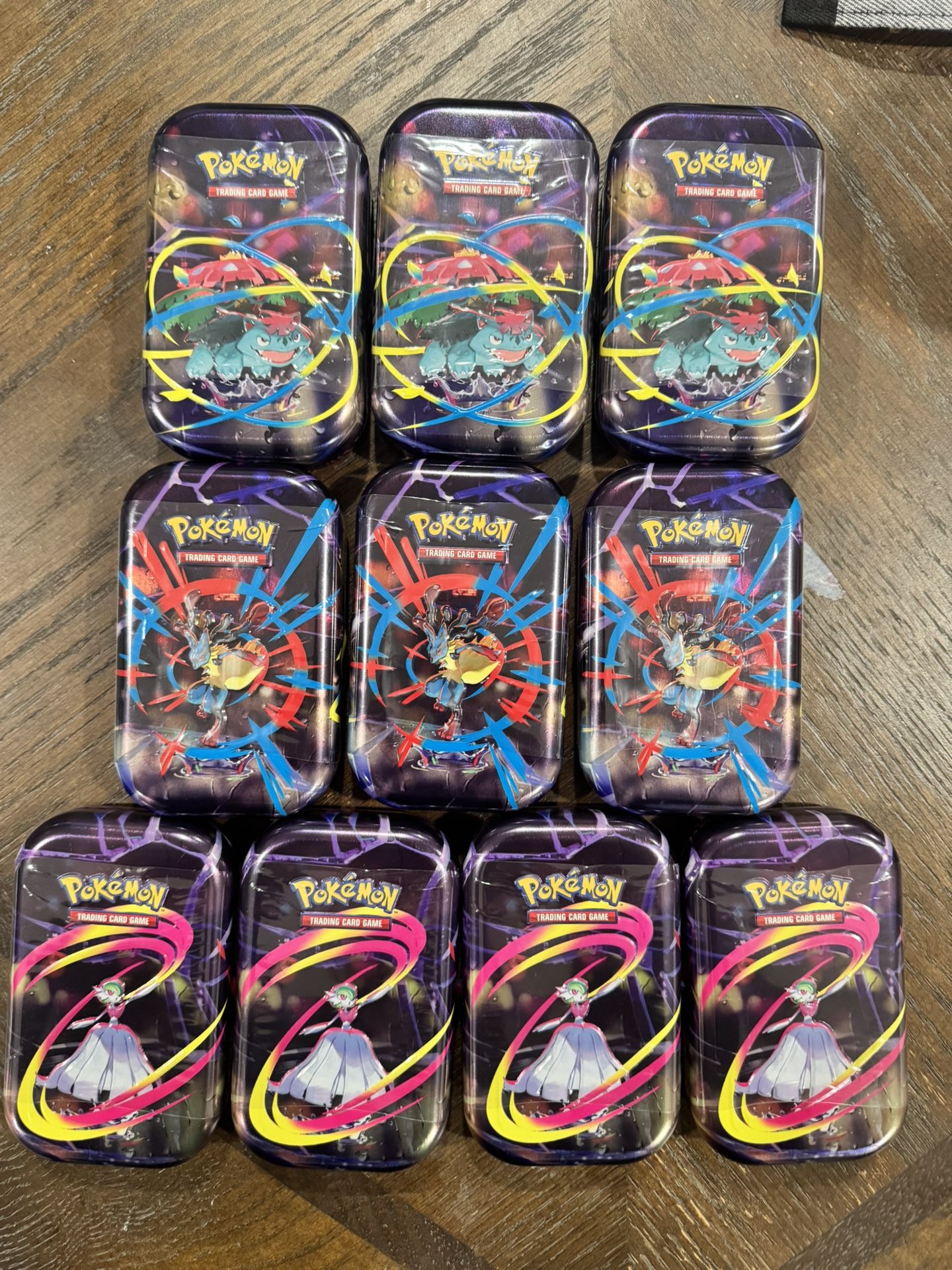 Pokémon Mega Tin Bundle – Venusaur, Gardevoir, Lucario (10 Tins Total)