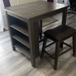 Table and 2 Stools Set 