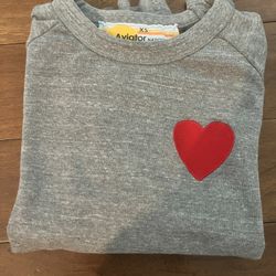 HEART STITCH RELAXED CREW SWEATSHIRT 