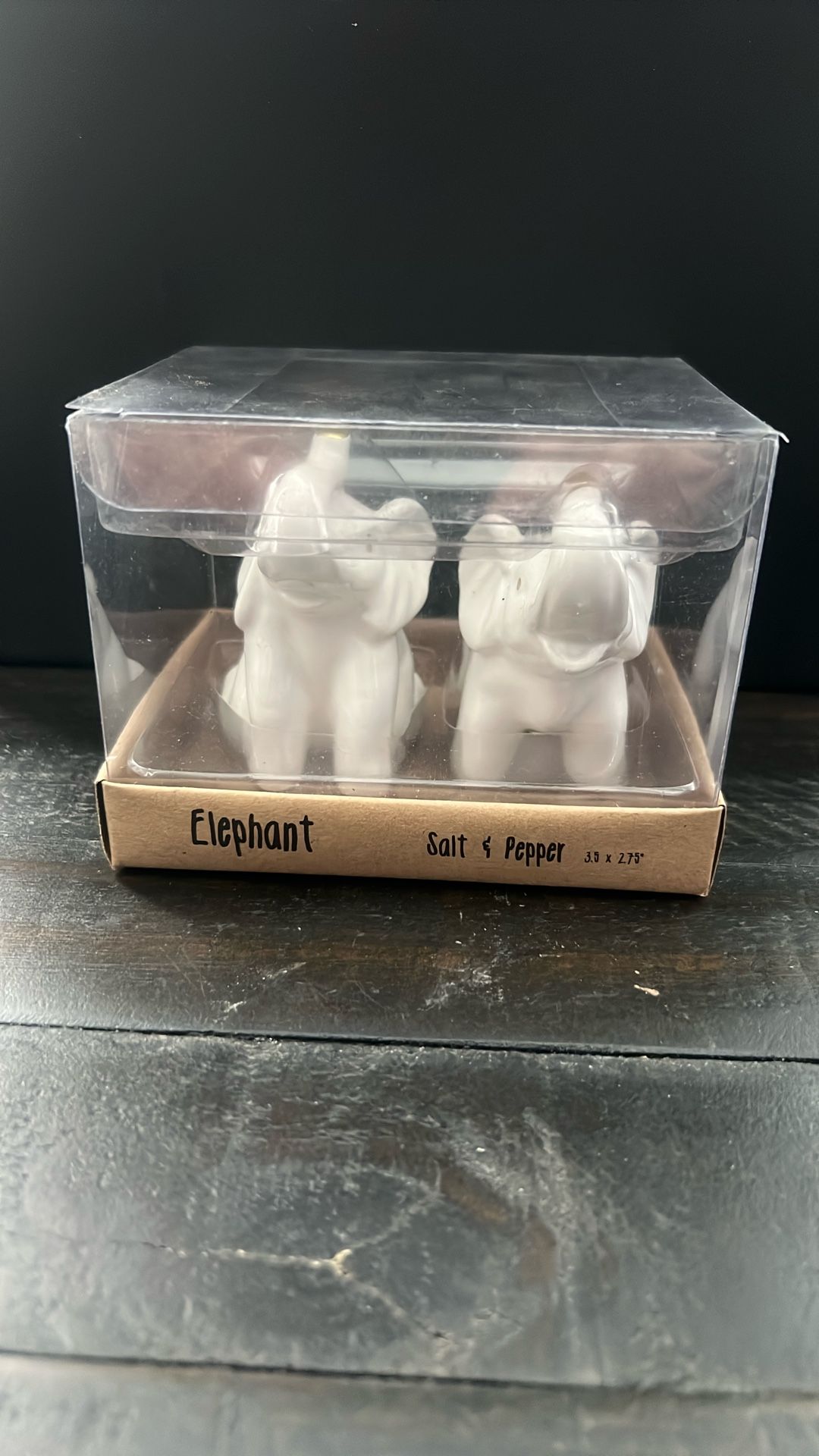American Antelier Ceramic Elephant Trunks Up Salt and Pepper Shaker Set Fortune