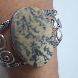 German Dendrite 925 Silver Plated Bracelet 