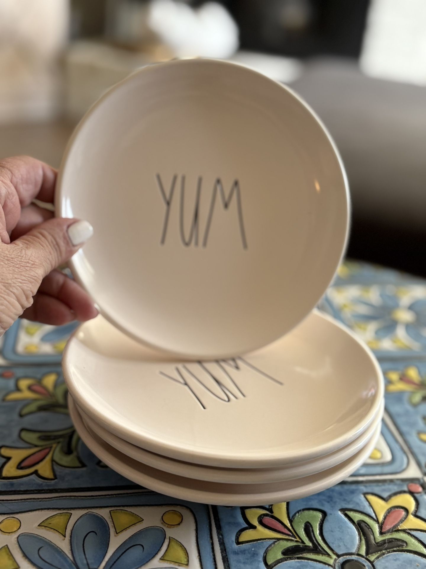 Rae Dunn Yum plates set of four for $10