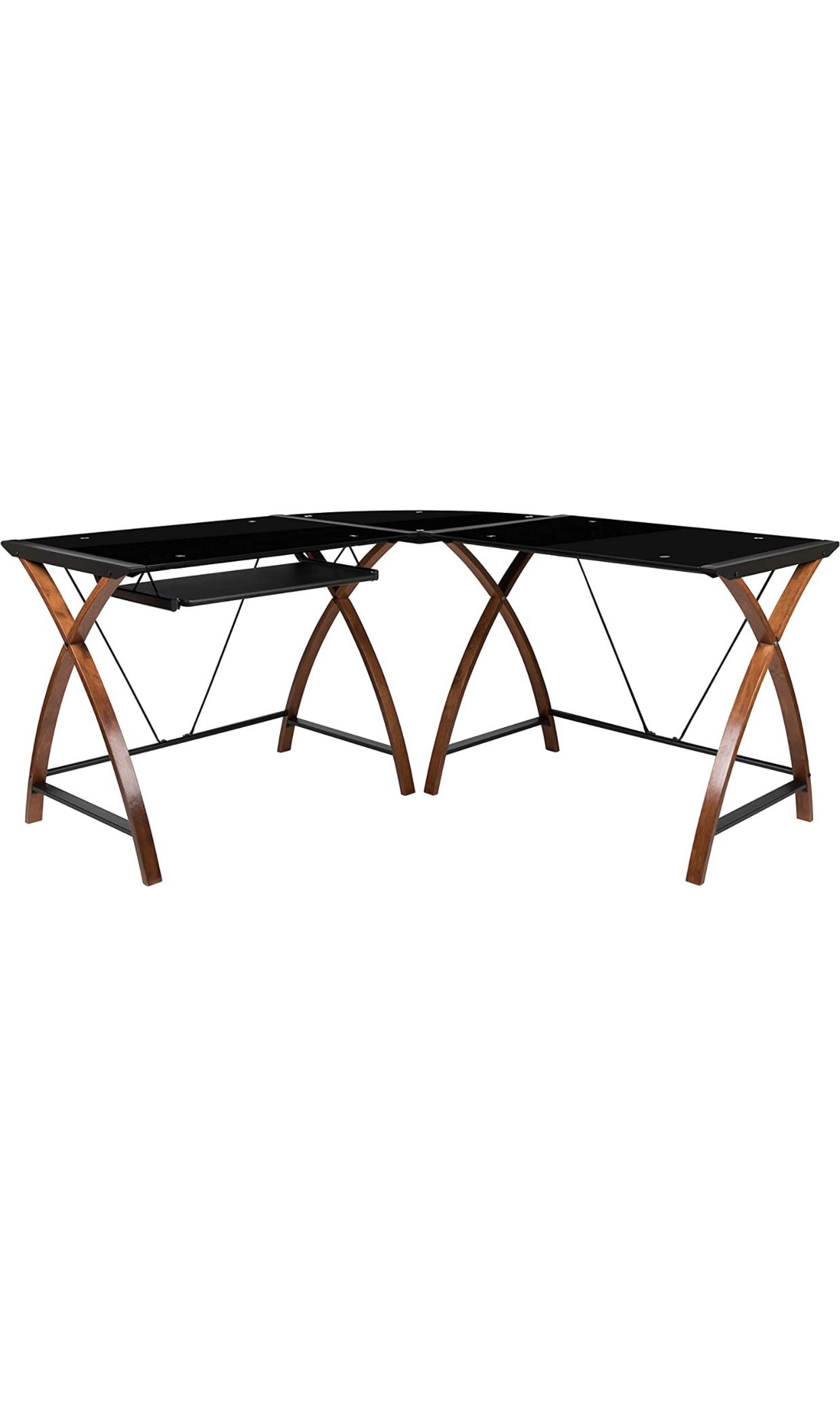 Black Glass Corner Desk