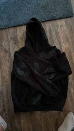Black on black denim tears hoodie