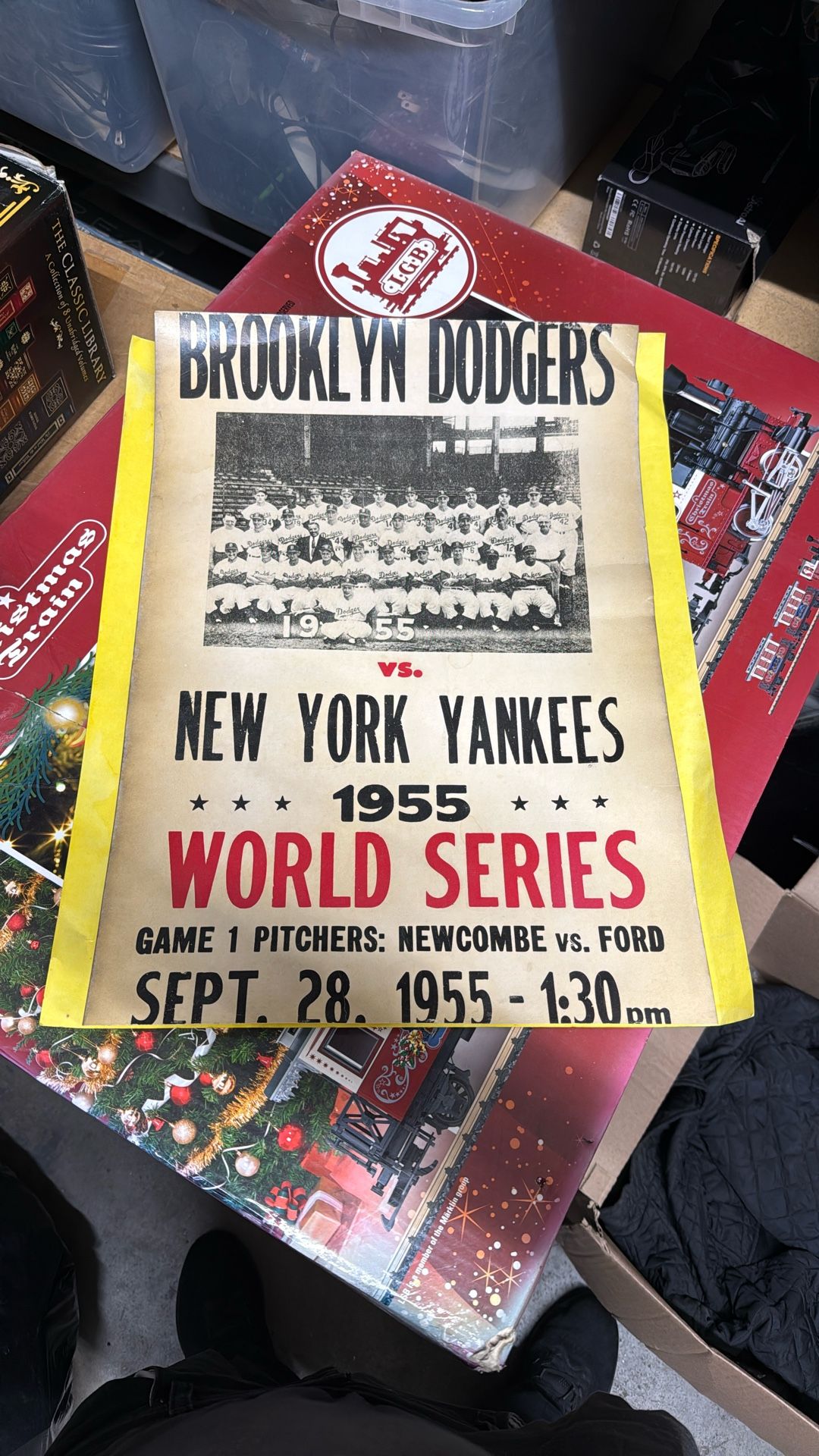 1955 Brooklyn Dodgers Vs New York Yankees World Series Poster