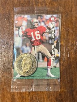 Joe Montana SF 49ers Collectible Coin Card