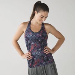 LULULEMON Windy Blooms Regal Plum Polka Dot Kanto Catch Me Tank