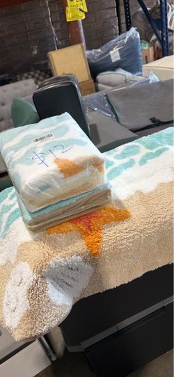 LUMI Beach Bathroom Rug Oval Soft Microfiber Absorbent Bath Mat 24x44
