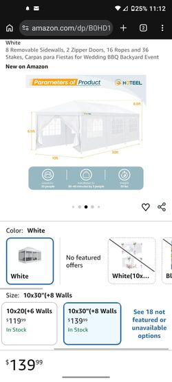 Hoteel 10 by 30 party tent with 8 walls