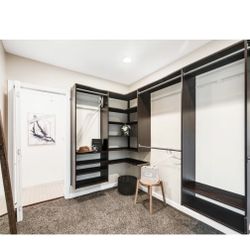 Entire $1600 Closet System, Shelves, Racks For Sale