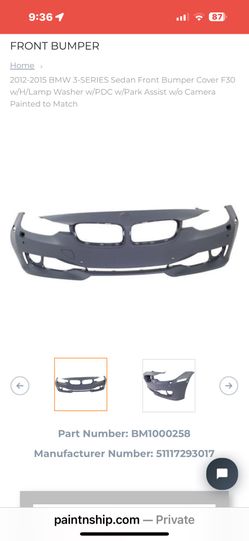 335i BMW Front Bumper Cover New Not Painted
