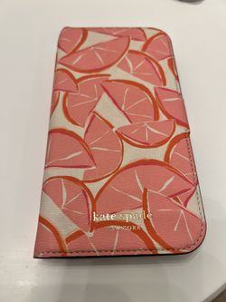 Kate Spade Spencer grapefruit iPhone 13 Pro magnetic wrap folio case