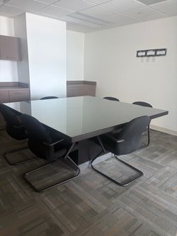 Black Conference Table w/ chairs