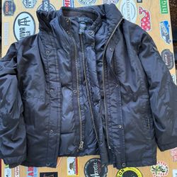 Polo Ralph Lauren 3-in-1 Jacket Black Vintage Coat Removable Vest