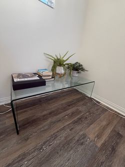Clear Bent Glass Coffee Table