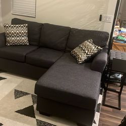 Dark Gray Sofa With Chaise