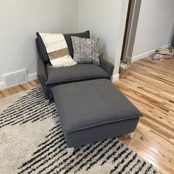 West elm chair And A Half /w ottoman 