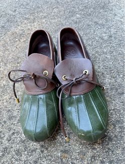 Tory Burch Duck Shoes Green and Brown