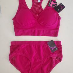 Sofra Fishnet Sports Bra And Panties Set- O/S