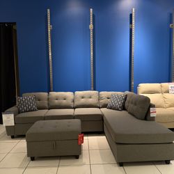 Stonenesse Reversible Sectional Sofa w/ Storage Ottoman & Chaise 🔄