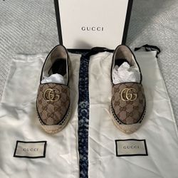 Women GG Matelasse Camvas Espadrille Size 4