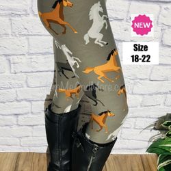 NEW Womens Horse Farm Leggings Soft As Lularoe OS/TC/TC2 