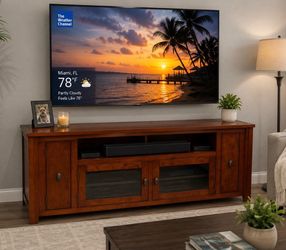 Tech Craft Cherry Wood TV Stand / Media Console