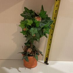 Terracotta Pot With Silk Plant -3” X10”