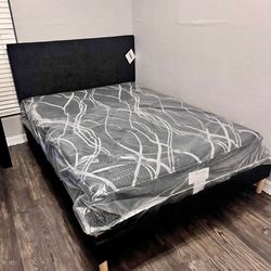 NEW IN BOX Full & Queen Size Black Platform Bed Frame