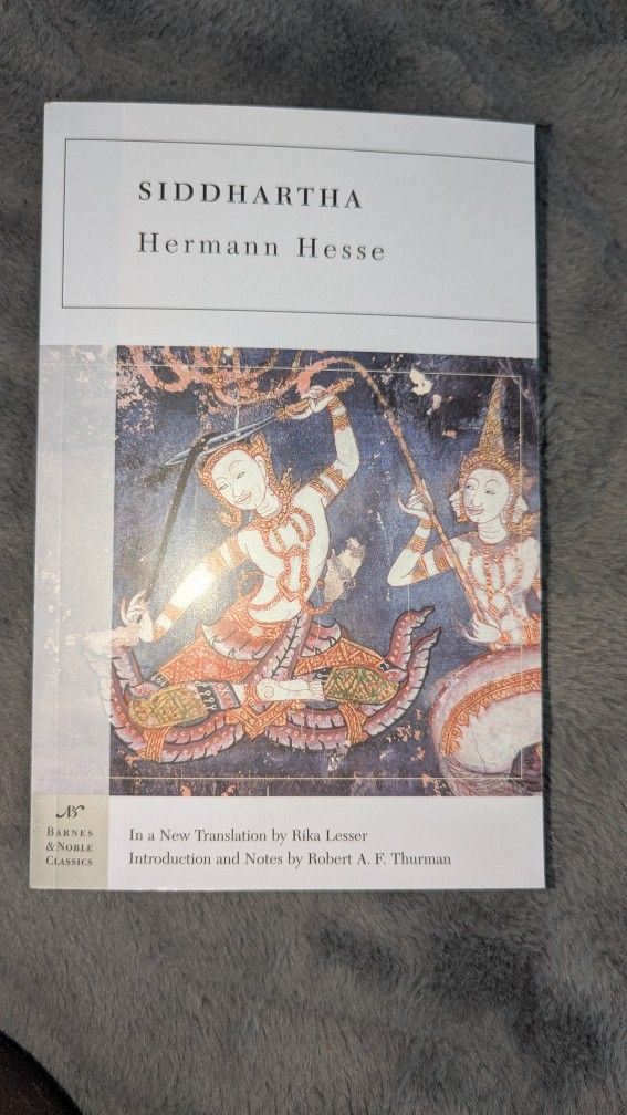 "Siddhartha" written by Herman Hesse. 

Barnes and Noble Classics Series.

