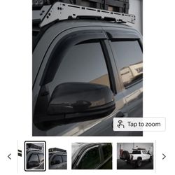 Auto Ventshade [AVS] In-Channel Rain Guards For 2016 - 2023 Toyota Tacoma DOUBLE/EXT CAB ONLY | Window Vent Visors, 4 pcs. - Smoke In channel $50