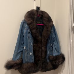 Real Fur Denim Jacket 