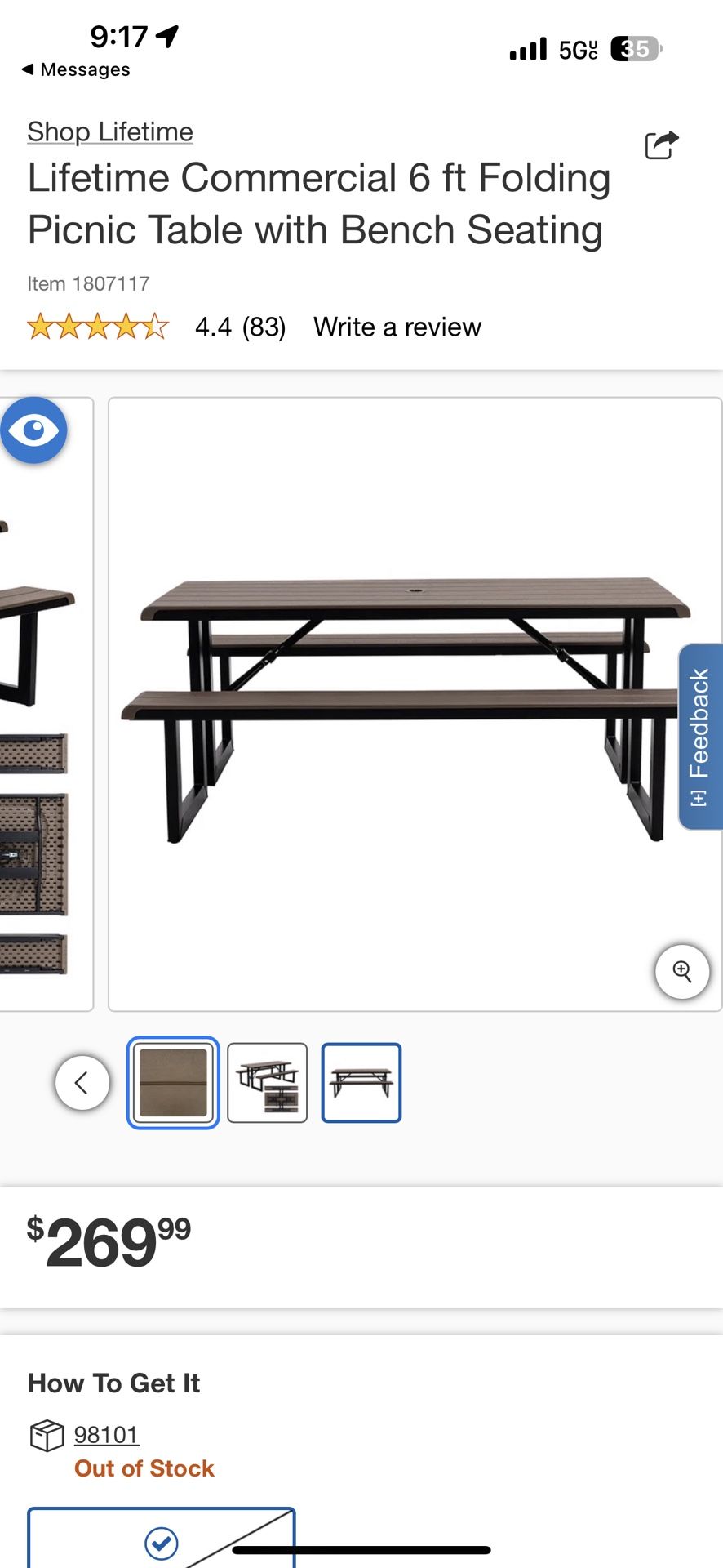 Costco Folding Picnic Table
