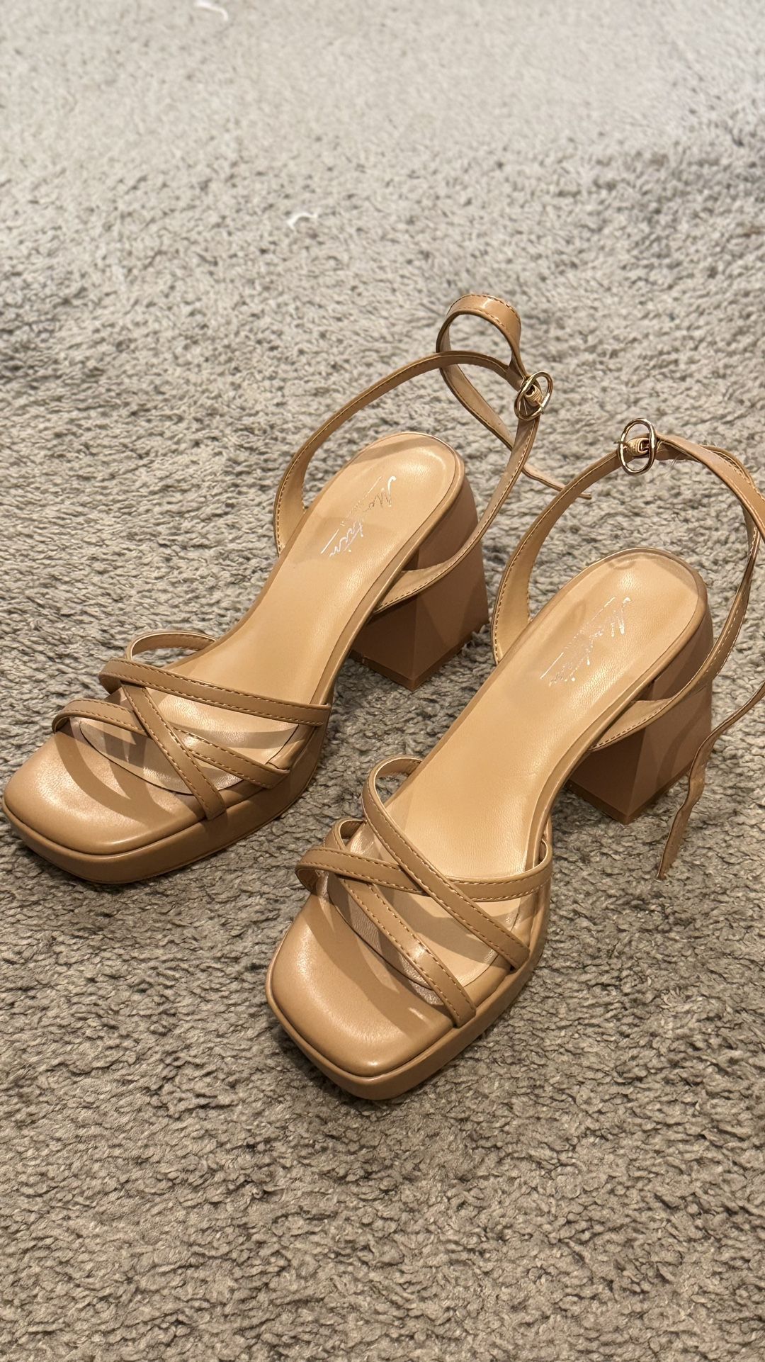 Sandals Ankle Strap Square Open Toe Heels for Wedding Prom Party Y2K Dress Shoes