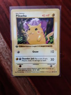 Pokémon Base Set 1st edition SHADOWLESS red cheeks Pikachu  58/102 1999