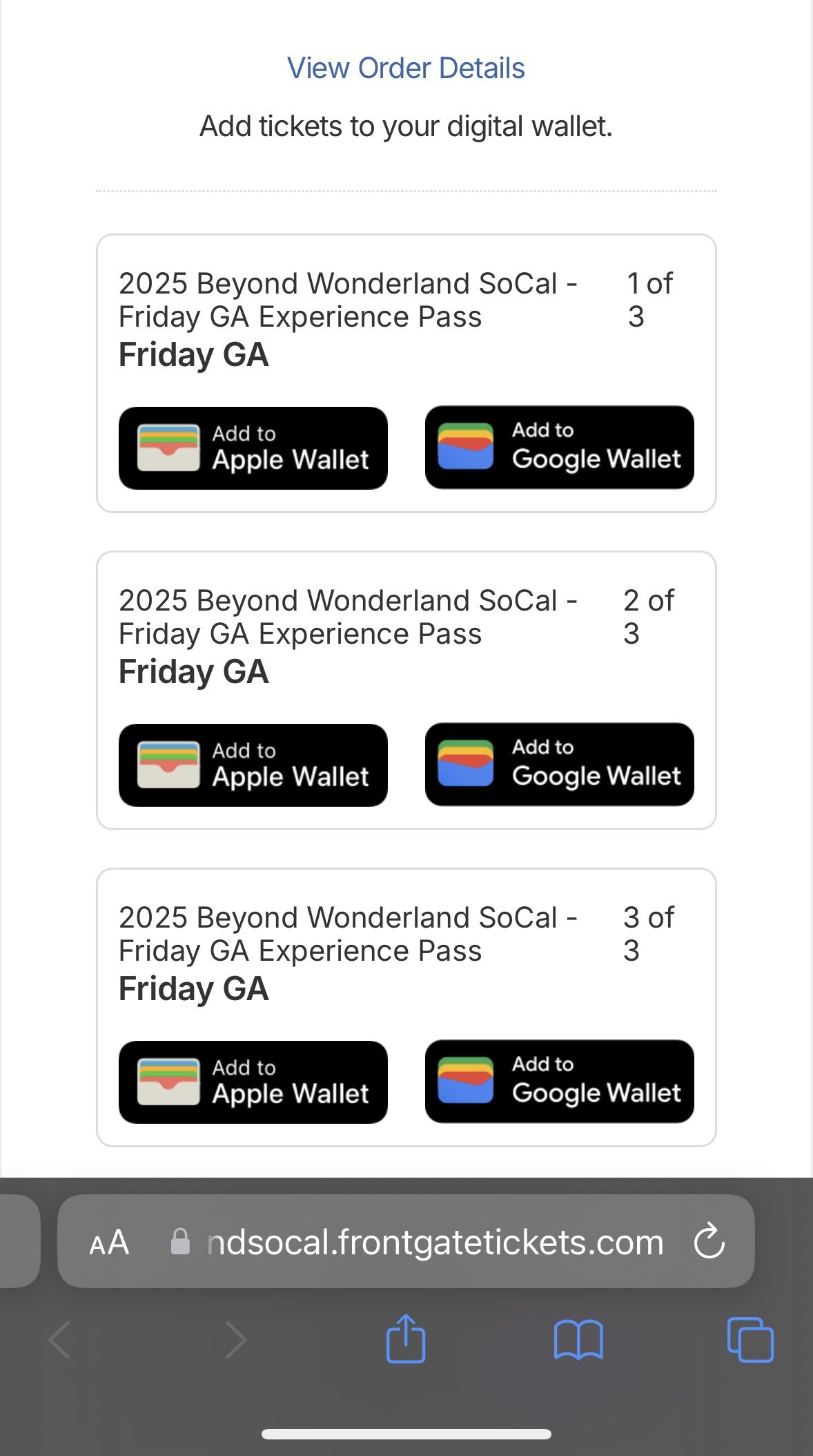 Beyond Wonderland Friday GA TIX