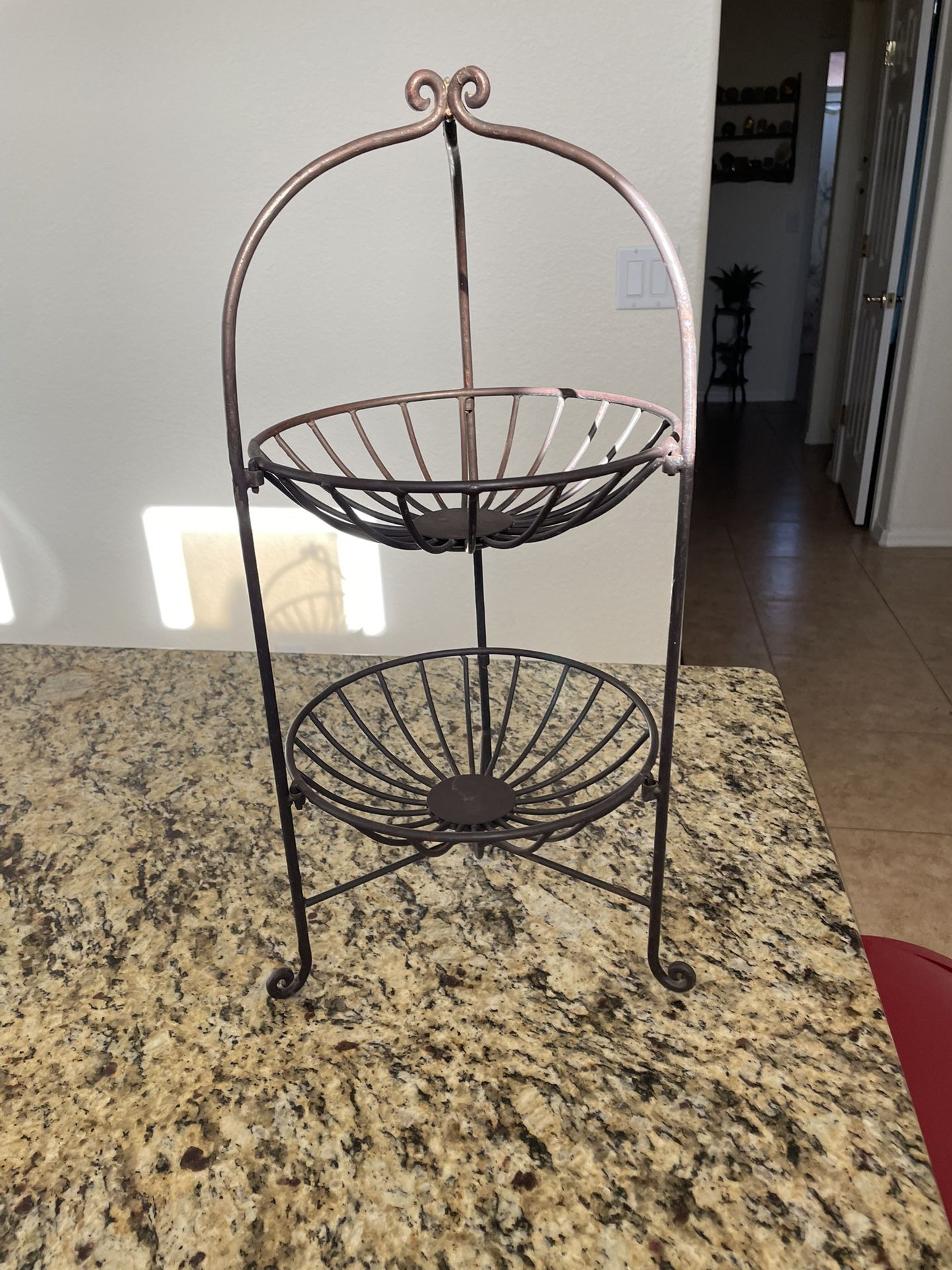 2 Tier Wrought Iron Basket