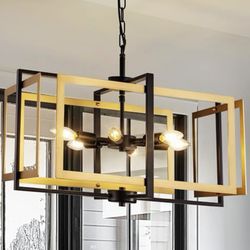 Black-Gold Farmhouse Pendant Light by TOCHIC