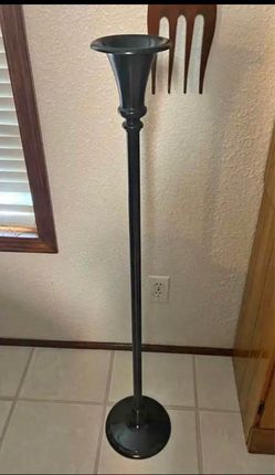 Tall Black Metal Floor Candle Holder