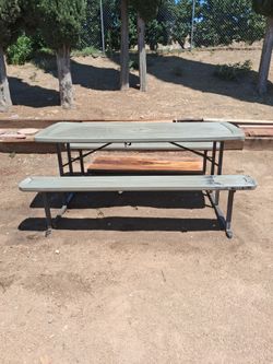 Folding Picnic Table with Bench