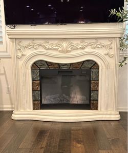 Ornate Wood Fireplace