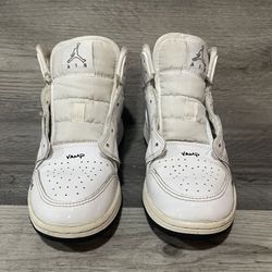 Nike Air Jordan 1 Mid GS White Black Schematics Size 4Y DQ1864-100