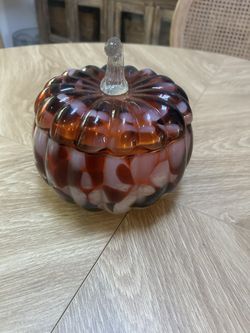 Pumpkin Glass Candle With Removable Lid - Pumpkin Spice Scent