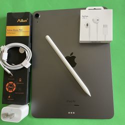 Apple IPad Air 5th Generation (10.9” Liquid Retina/ M1 chip / 2022 Model) 64GB with pen, keyboard case & Accessories (256gb $499)