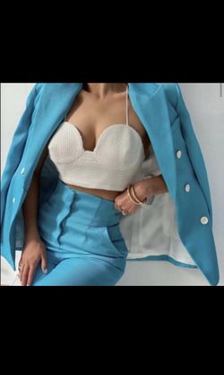 Zara Pearl Bandeau Crop Top 