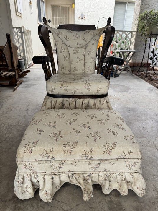 Old Rocking Chair and Ottoman