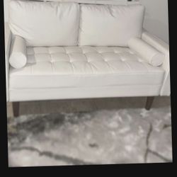 White Leather Sofa And Loveseat 