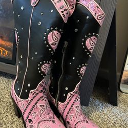Pink Cowgirl Boots - Sugar Thrillz Size 9