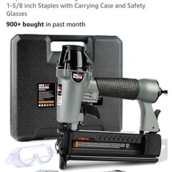 NEU MASTER Pneumatic Brad Nailer, 2 in 1 Nail Gun Staple Gun Fires 18 Gauge 2 Inch Brad Nails and Cr